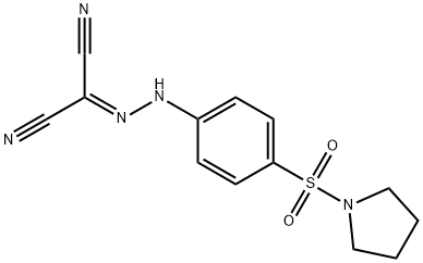 {[4-(1-pyrrolidinylsulfonyl)phenyl]hydrazono}malononitrile Struktur