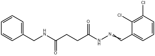 N-benzyl-4-[2-(2,3-dichlorobenzylidene)hydrazino]-4-oxobutanamide Struktur