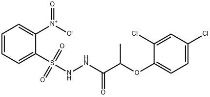 2-(2,4-dichlorophenoxy)-N'-[(2-nitrophenyl)sulfonyl]propanohydrazide Struktur