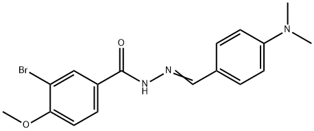 3-bromo-N'-[4-(dimethylamino)benzylidene]-4-methoxybenzohydrazide Struktur