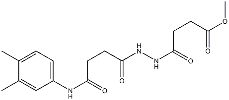 methyl 4-(2-{4-[(3,4-dimethylphenyl)amino]-4-oxobutanoyl}hydrazino)-4-oxobutanoate Struktur