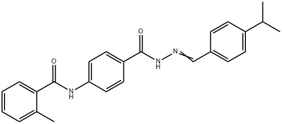 N-(4-{[2-(4-isopropylbenzylidene)hydrazino]carbonyl}phenyl)-2-methylbenzamide Struktur