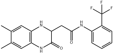 2-(6,7-dimethyl-3-oxo-1,2,3,4-tetrahydroquinoxalin-2-yl)-N-(2-(trifluoromethyl)phenyl)acetamide Struktur