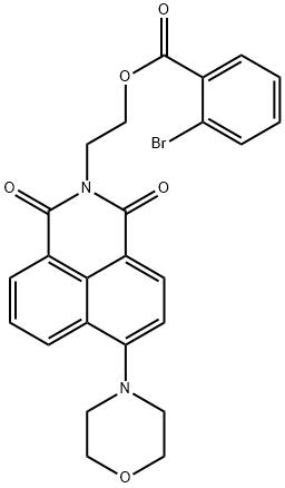 2-(6-morpholino-1,3-dioxo-1H-benzo[de]isoquinolin-2(3H)-yl)ethyl 2-bromobenzoate Struktur