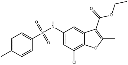 ethyl 7-chloro-2-methyl-5-((4-methylphenyl)sulfonamido)benzofuran-3-carboxylate Struktur