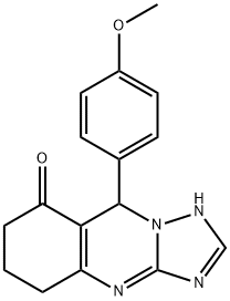 9-(4-methoxyphenyl)-5,6,7,9-tetrahydro-[1,2,4]triazolo[5,1-b]quinazolin-8(4H)-one Struktur