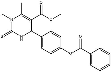 methyl 4-(4-(benzoyloxy)phenyl)-1,6-dimethyl-2-thioxo-1,2,3,4-tetrahydropyrimidine-5-carboxylate Struktur