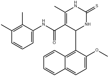 N-(2,3-dimethylphenyl)-4-(2-methoxynaphthalen-1-yl)-6-methyl-2-thioxo-1,2,3,4-tetrahydropyrimidine-5-carboxamide Struktur