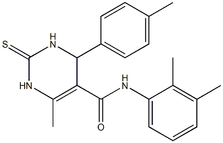 N-(2,3-dimethylphenyl)-6-methyl-2-thioxo-4-(p-tolyl)-1,2,3,4-tetrahydropyrimidine-5-carboxamide Struktur