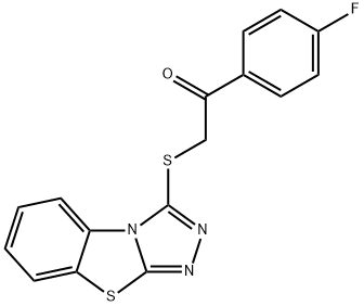 2-(benzo[4,5]thiazolo[2,3-c][1,2,4]triazol-3-ylthio)-1-(4-fluorophenyl)ethan-1-one Struktur