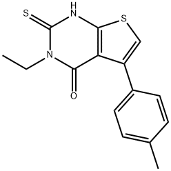 3-ethyl-2-thioxo-5-(p-tolyl)-2,3-dihydrothieno[2,3-d]pyrimidin-4(1H)-one Struktur