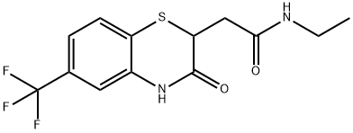 N-ethyl-2-(3-oxo-6-(trifluoromethyl)-3,4-dihydro-2H-benzo[b][1,4]thiazin-2-yl)acetamide Struktur