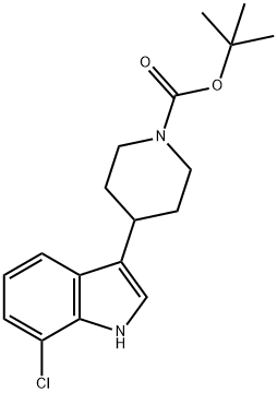 tert-butyl 4-(7-chloro-1H-indol-3-yl)piperidine-1-carboxylate Struktur