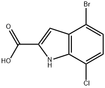 4-bromo-7-chloro-1H-indole-2-carboxylic acid Struktur