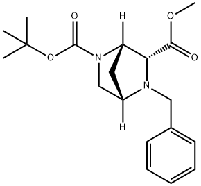 (1S,4S,6R)-2-TERT-BUTYL 6-METHYL 5-BENZYL-2,5-DIAZABICYCLO[2.2.1]HEPTANE-2,6-DICARBOXYLATE Struktur