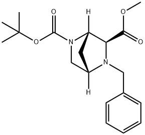 (1S,4S,6S)-2-TERT-BUTYL 6-METHYL 5-BENZYL-2,5-DIAZABICYCLO[2.2.1]HEPTANE-2,6-DICARBOXYLATE Struktur