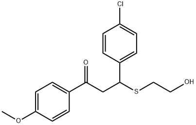 3-(4-chlorophenyl)-3-((2-hydroxyethyl)thio)-1-(4-methoxyphenyl)propan-1-one Struktur