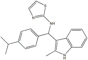 N-((4-isopropylphenyl)(2-methyl-1H-indol-3-yl)methyl)thiazol-2-amine Struktur