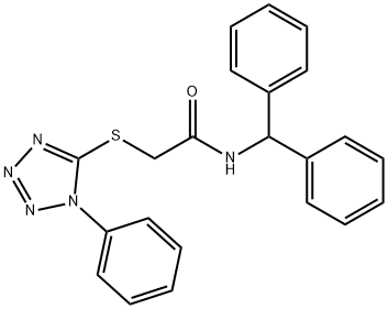 N-(diphenylmethyl)-2-[(1-phenyl-1H-tetrazol-5-yl)sulfanyl]acetamide Struktur