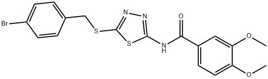 N-(5-((4-bromobenzyl)thio)-1,3,4-thiadiazol-2-yl)-3,4-dimethoxybenzamide Struktur