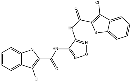 N,N'-1,2,5-oxadiazole-3,4-diylbis(3-chloro-1-benzothiophene-2-carboxamide) Struktur