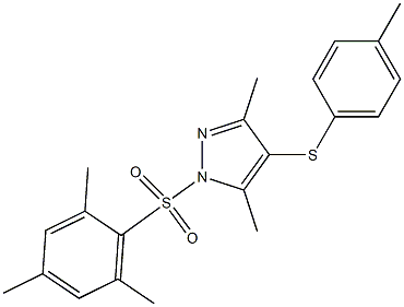 1-(mesitylsulfonyl)-3,5-dimethyl-4-(p-tolylthio)-1H-pyrazole Struktur