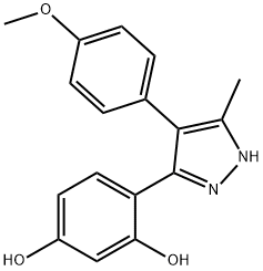 4-(4-(4-methoxyphenyl)-5-methyl-1H-pyrazol-3-yl)benzene-1,3-diol Struktur