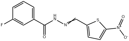 3-fluoro-N'-[(E)-(5-nitrothiophen-2-yl)methylidene]benzohydrazide Struktur