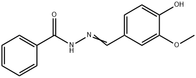 N-[(3-methoxy-4-oxo-1-cyclohexa-2,5-dienylidene)methyl]benzohydrazide Struktur