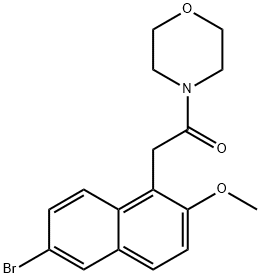 2-(6-bromo-2-methoxynaphthalen-1-yl)-1-morpholinoethan-1-one Struktur