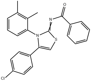 (Z)-N-(4-(4-chlorophenyl)-3-(2,3-dimethylphenyl)thiazol-2(3H)-ylidene)benzamide Struktur