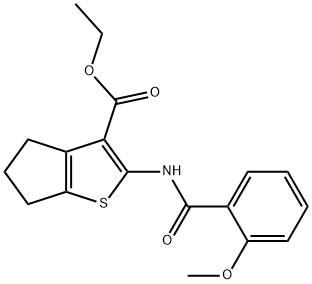 ethyl 2-(2-methoxybenzamido)-5,6-dihydro-4H-cyclopenta[b]thiophene-3-carboxylate Struktur