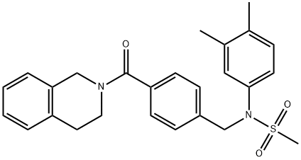 N-[4-(3,4-dihydroisoquinolin-2(1H)-ylcarbonyl)benzyl]-N-(3,4-dimethylphenyl)methanesulfonamide Struktur