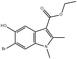 ethyl 6-bromo-5-hydroxy-1,2-dimethyl-1H-indole-3-carboxylate Struktur