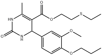 2-(ethylsulfanyl)ethyl 4-(3-methoxy-4-propoxyphenyl)-6-methyl-2-oxo-1,2,3,4-tetrahydropyrimidine-5-carboxylate Struktur