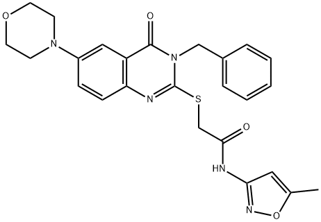 2-((3-benzyl-6-morpholino-4-oxo-3,4-dihydroquinazolin-2-yl)thio)-N-(5-methylisoxazol-3-yl)acetamide Struktur