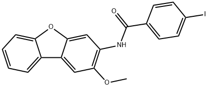 4-iodo-N-(2-methoxydibenzofuran-3-yl)benzamide Struktur