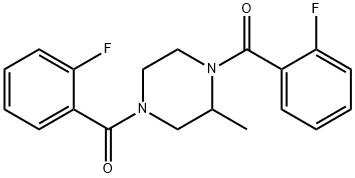 (2-methylpiperazine-1,4-diyl)bis((2-fluorophenyl)methanone) Struktur