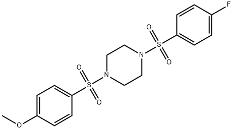 1-[(4-fluorophenyl)sulfonyl]-4-[(4-methoxyphenyl)sulfonyl]piperazine Struktur