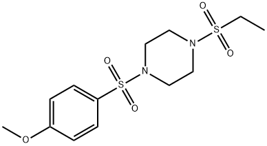 1-(ethylsulfonyl)-4-[(4-methoxyphenyl)sulfonyl]piperazine Struktur