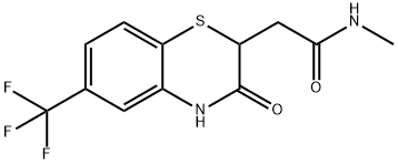 N-methyl-2-(3-oxo-6-(trifluoromethyl)-3,4-dihydro-2H-benzo[b][1,4]thiazin-2-yl)acetamide Struktur