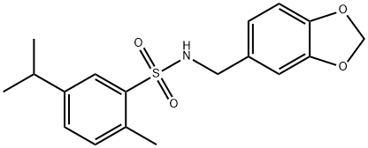 N-(benzo[d][1,3]dioxol-5-ylmethyl)-5-isopropyl-2-methylbenzenesulfonamide Struktur