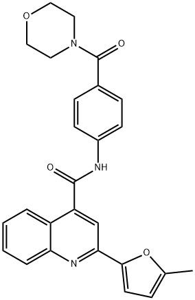 2-(5-methylfuran-2-yl)-N-[4-(morpholine-4-carbonyl)phenyl]quinoline-4-carboxamide Struktur