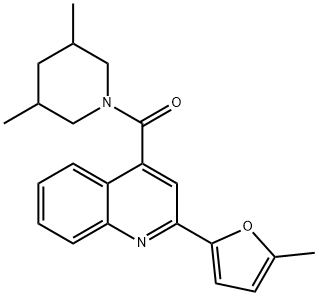 (3,5-dimethylpiperidin-1-yl)-[2-(5-methylfuran-2-yl)quinolin-4-yl]methanone Struktur