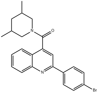 [2-(4-bromophenyl)quinolin-4-yl]-(3,5-dimethylpiperidin-1-yl)methanone Struktur