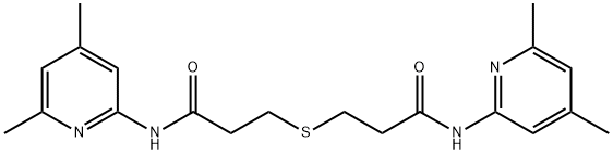 N-(4,6-dimethylpyridin-2-yl)-3-[3-[(4,6-dimethylpyridin-2-yl)amino]-3-oxopropyl]sulfanylpropanamide Struktur