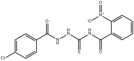 N-{[2-(4-chlorobenzoyl)hydrazino]carbonothioyl}-2-nitrobenzamide Struktur