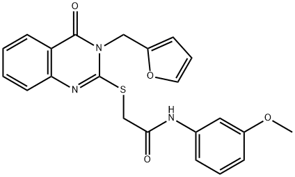 2-((3-(furan-2-ylmethyl)-4-oxo-3,4-dihydroquinazolin-2-yl)thio)-N-(3-methoxyphenyl)acetamide Struktur