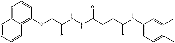 N-(3,4-dimethylphenyl)-4-{2-[(1-naphthyloxy)acetyl]hydrazino}-4-oxobutanamide Struktur