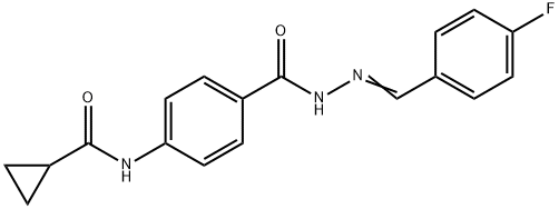 N-(4-{[2-(4-fluorobenzylidene)hydrazino]carbonyl}phenyl)cyclopropanecarboxamide Struktur